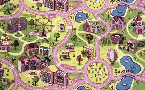 Barbi gyerek padlószőnyeg 400 cm-es 400 cm-es / rózsaszín-lila