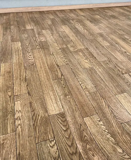 Barna laminált kismintás tekercses vinyl padló 200 cm-es 200 cm-es / beige-barna