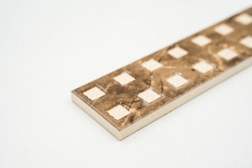 Barna márványos listello 6x25 / beige-barna