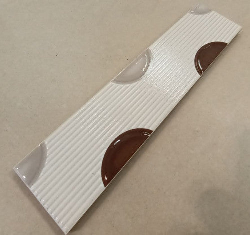 Barna, szürke pöttyös dekor/Lunette 4,5x20 / fehér