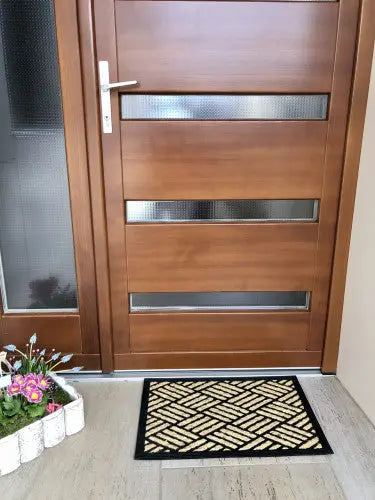 Boucara checker lábtörlő 40x60 / beige-barna