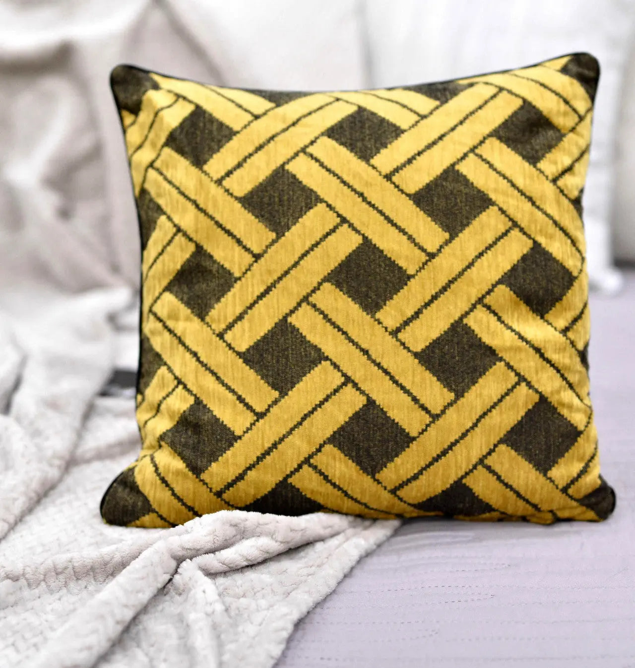 Cannage narancs díszpárna töltettel 40x40 / sárga-narancs