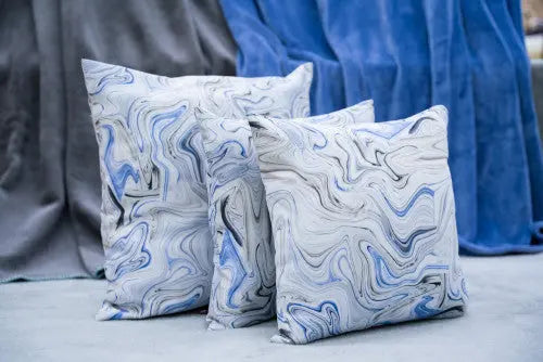 Carrara 37 kék 3 darabos díszpárna szett 3 darabos szett / kék