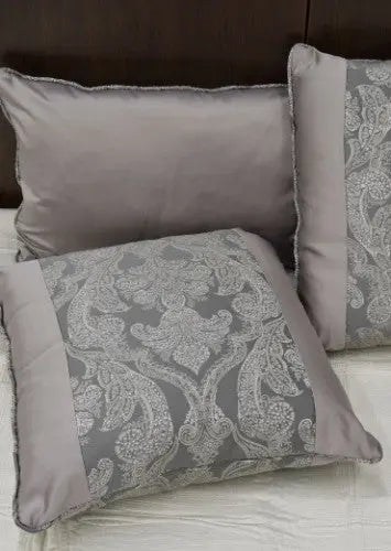 Classical szürke-szürke szegélyes díszpárna szett 3 darabos szett / szürke