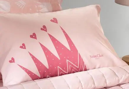 Crown díszpárna huzat 50x70 / rózsaszín-lila