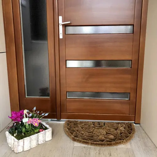 Draco-decor hr luxe félkör lábtörlő 45x75 / beige-barna