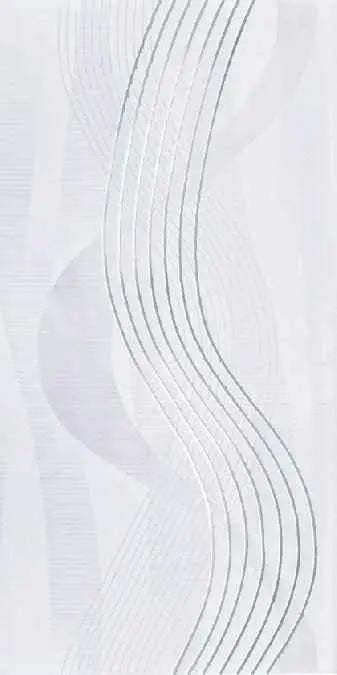Ezüst hullám fali dekor/Gemma 20x40 / fehér