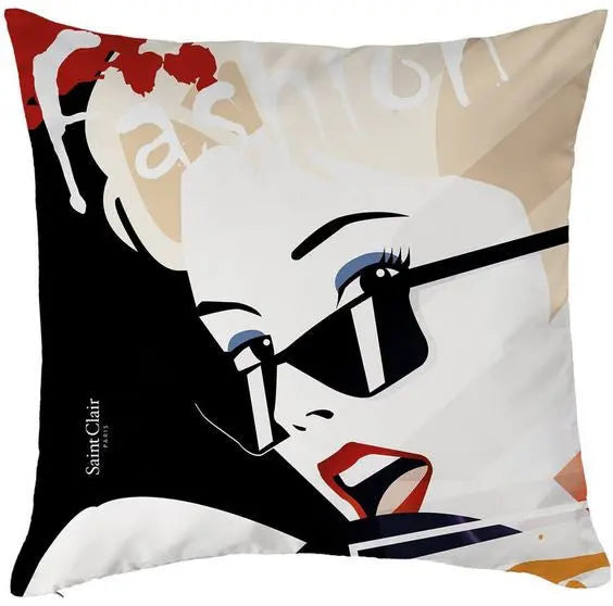 Fashion díszpárna 45x45 / beige-barna
