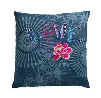 Folk Love díszpárna 45x45 / kék