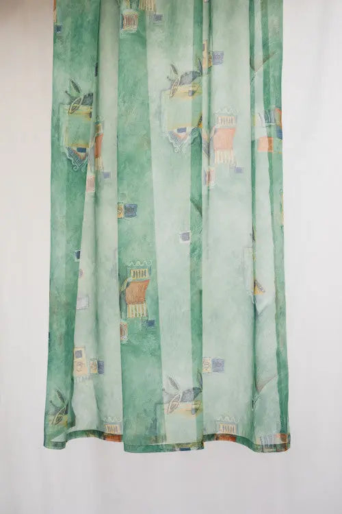 Fraler zöld voile készfüggöny 140x170 / zöld