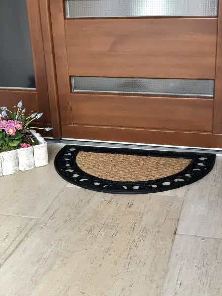 Gazelle félkör lábtörlő 45x75 / beige-barna