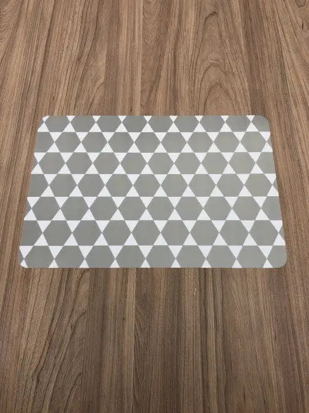 Hatszög mintás étkezési alátét 30x45 / szürke