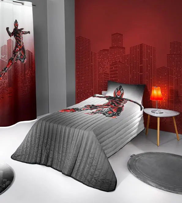 Heroes robotos ágyterítő szett 160x230+50x70 / szürke