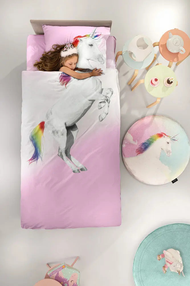 Heroes unikornisos ágynemű 160x225+50x70 / rózsaszín-lila