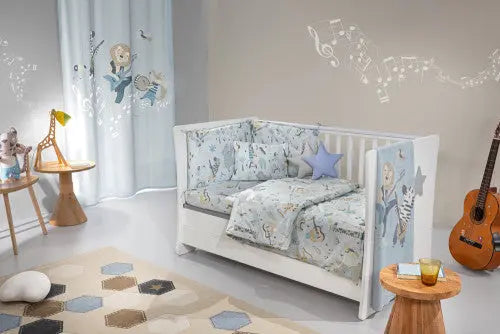 Jazz Raf állat zenekar mintás ágynemű szett 3 darabos szett / kék