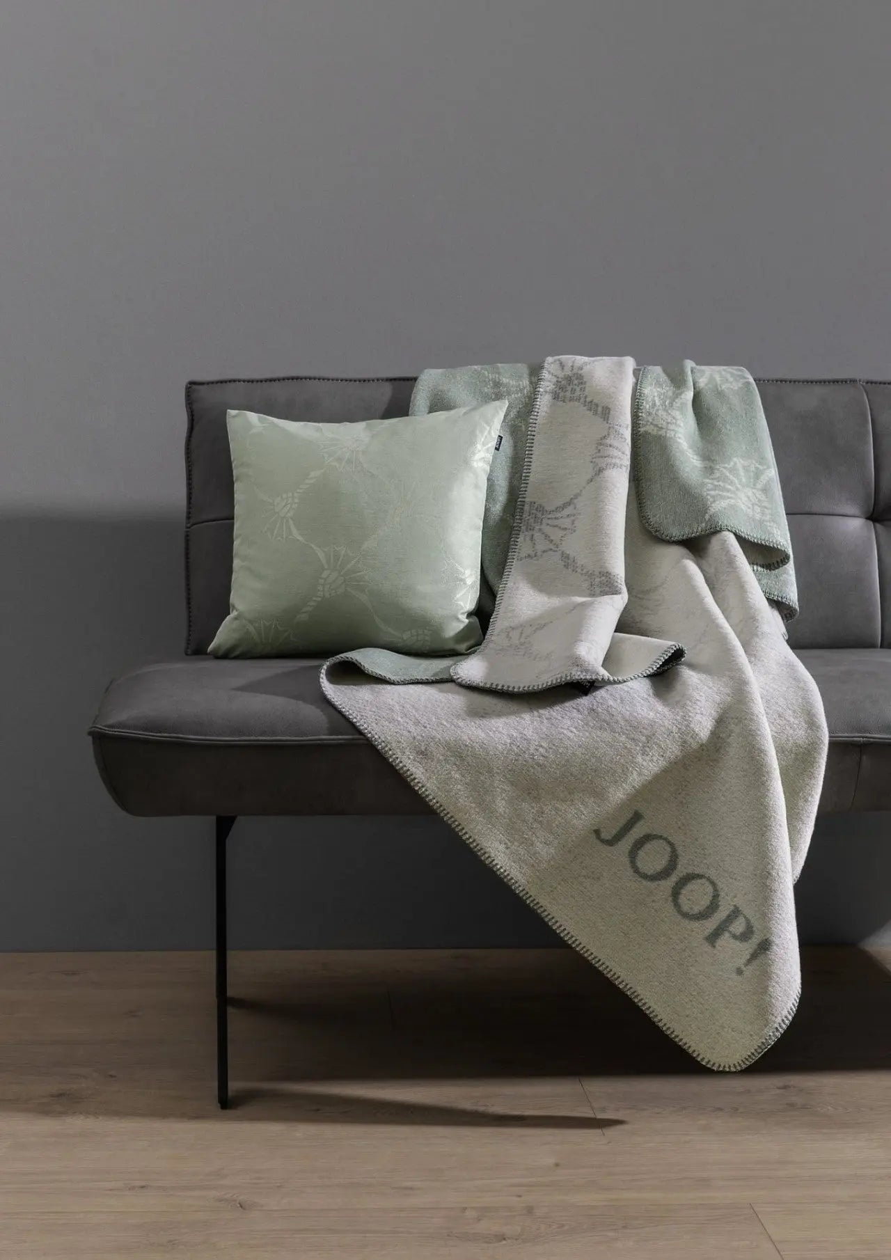 Joop! Cornflower double natúr-jáde pléd 150x200 / zöld