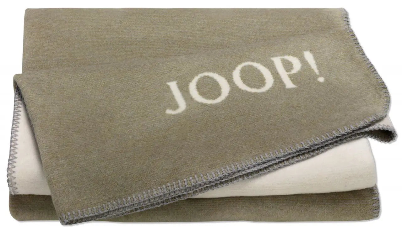 Joop! Melange doubleface oliv-natur pléd 150x200 / zöld