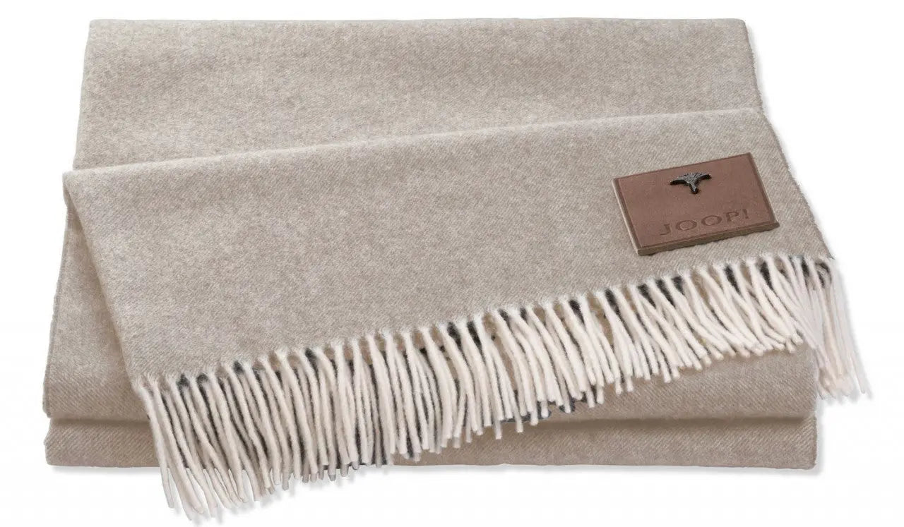 Joop! Noble natúr színű valódi kasmír pléd 140x200 / beige-barna
