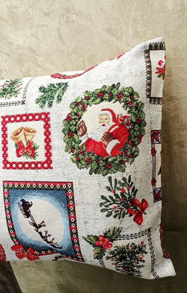 Karácsonyi télapós díszpárna huzat 40x40