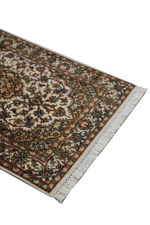 Kashan cream selyemszőnyeg 64X91 64x91 / beige-barna