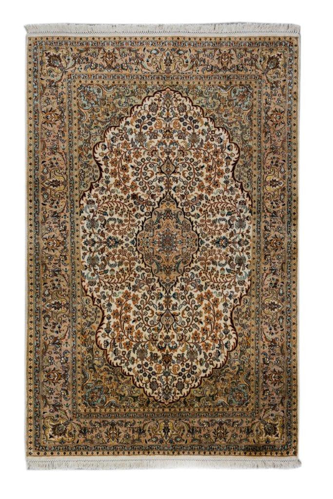 Kashmir Silk Rust selyemszőnyeg 123x185 / beige-barna