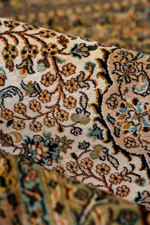 Kashmir Silk Rust selyemszőnyeg 123x185 / beige-barna