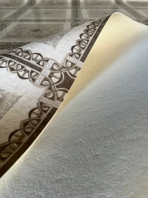 Klasszikus kőmintás tekercses vinyl 200 cm-es / beige-barna