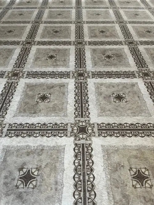 Klasszikus kőmintás tekercses vinyl 200 cm-es / beige-barna