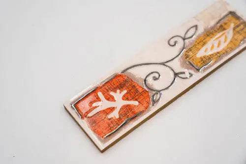 Levélmintás listello/Botanico 6x20 / sárga-narancs