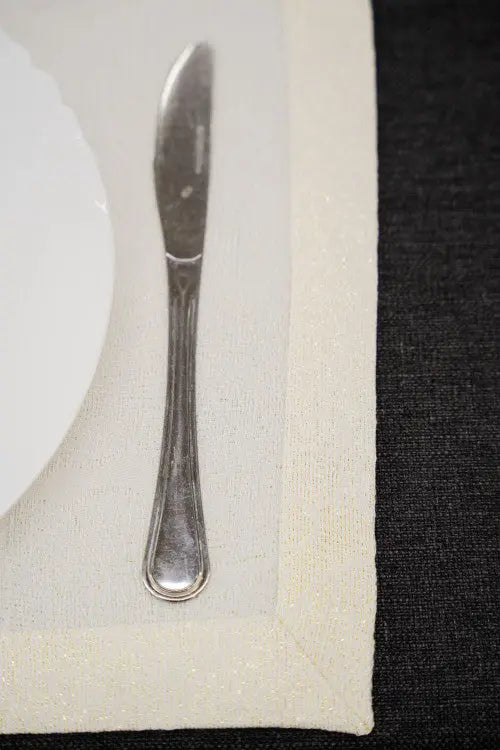 Lilian lurex krém/arany étkezési alátét szett 4 darabos szett / beige-barna