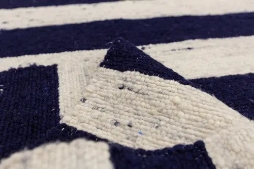 Lyon kézi szövésű gyapjú szőnyeg 120x180 / kék