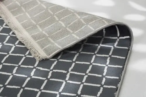 Magic antra-krém négyzetrácsos szőnyeg 221 040 80x150 / szürke
