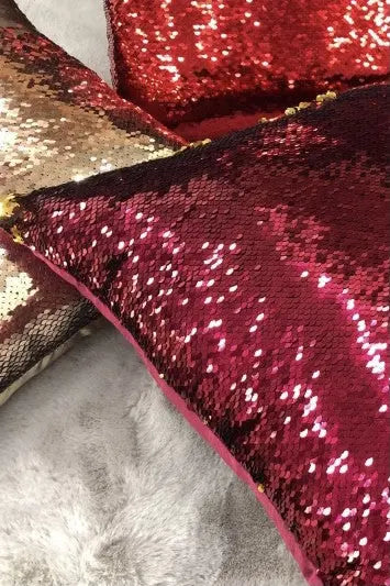 Magic arany-pink flitteres díszpárna huzat 40x40 / rózsaszín-lila