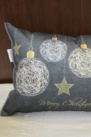 Karácsonyi Merry Christmas díszpárna huzat 30x50 / fehér