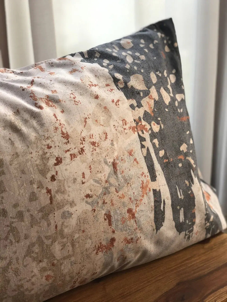 Motocross díszpárna huzat 50x70 / beige-barna