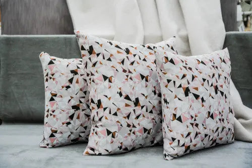 Mozaik díszpárna szett 27 3 darabos szett / piros-bordó