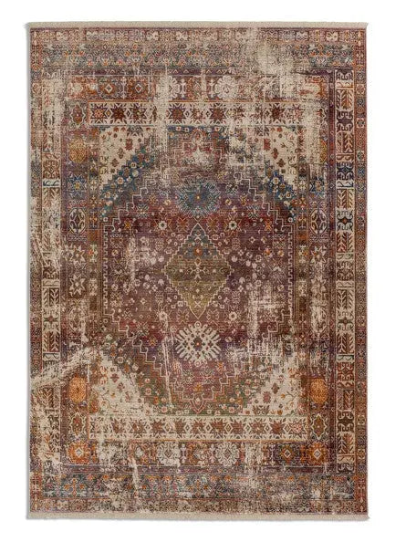 Mystik koptatott hatású szőnyeg orientális elemekkel 215 099 133x185 / beige-barna