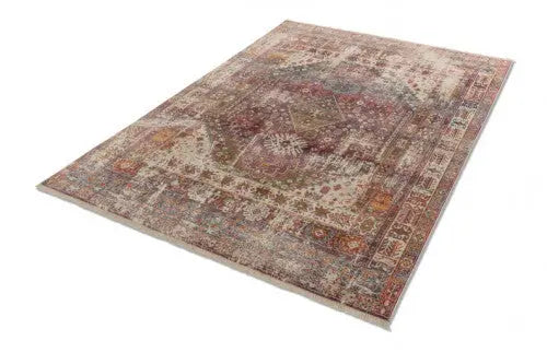 Mystik koptatott hatású szőnyeg orientális elemekkel 215 099 133x185 / beige-barna