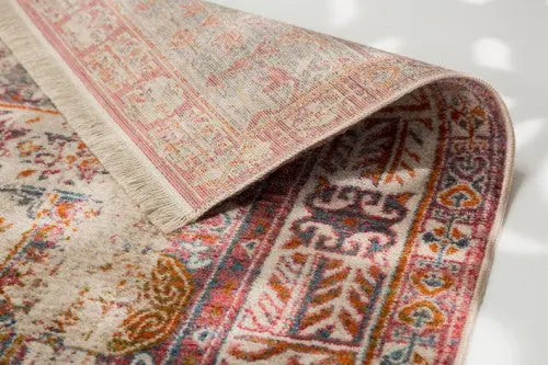 Mystik koptatott hatású szőnyeg orientális elemekkel 215 099 133x185 / beige-barna