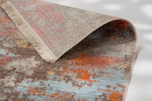 Mystik terra-kék színes szőnyeg 212 099 133x185 / piros-bordó