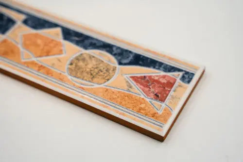 Narancs-fekete geometriai mintás listello/7013 7,3x20 / sárga-narancs