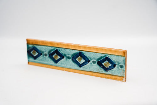 Narancs-zöld geometriai mintás listello/Egeum 5x20 / zöld