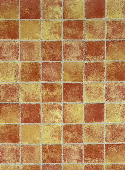 Narancs csempe mintás tekercses vinyl padló 200 cm-es 200 cm-es / sárga-narancs