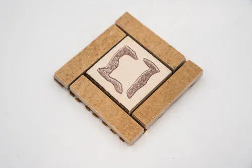 Négyzet alakú padlódekor/Onda ivory 8x8 / beige-barna