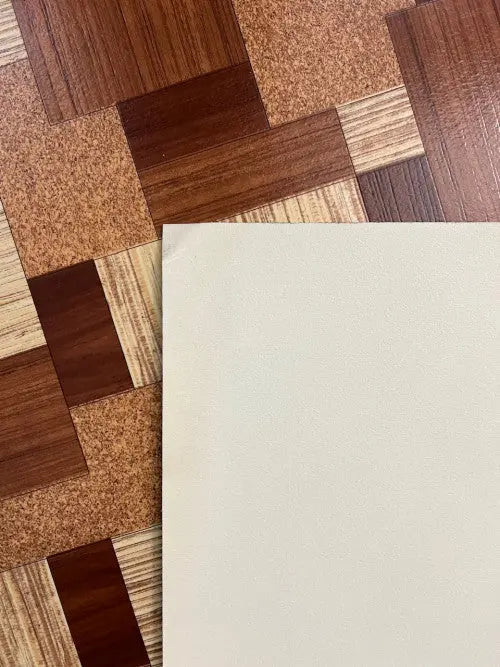 Négyzet mintás tekercses vinyl padló 200 cm-es 200 cm-es / beige-barna