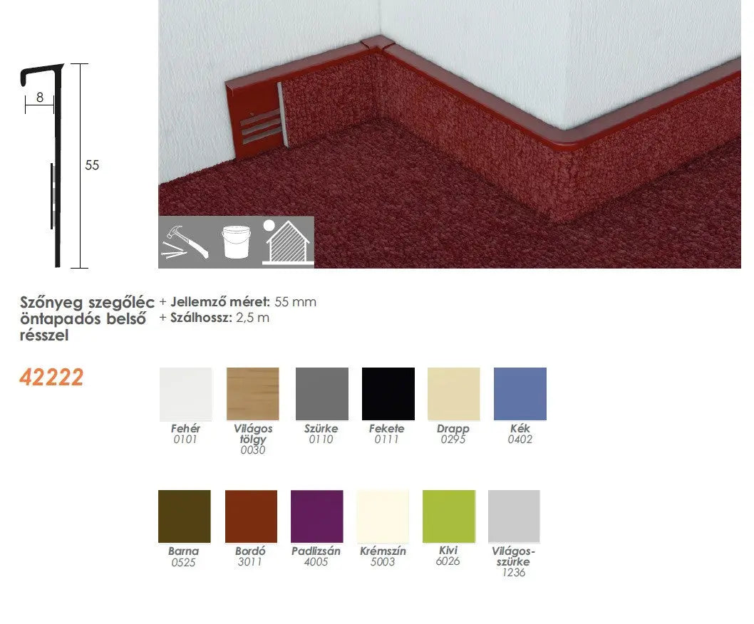 Padlószőnyeg szegőléc