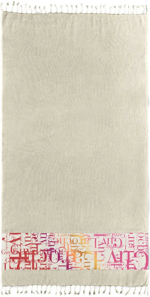 Pestemal-12 beige strandtörölköző 90x170 / beige-barna