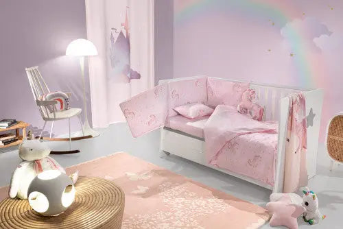 Pinto Pinky kastély mintás ágynemű szett 3 darabos szett / rózsaszín-lila