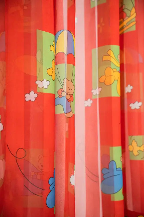 Piros macis voile készfüggöny 140x170 / piros-bordó