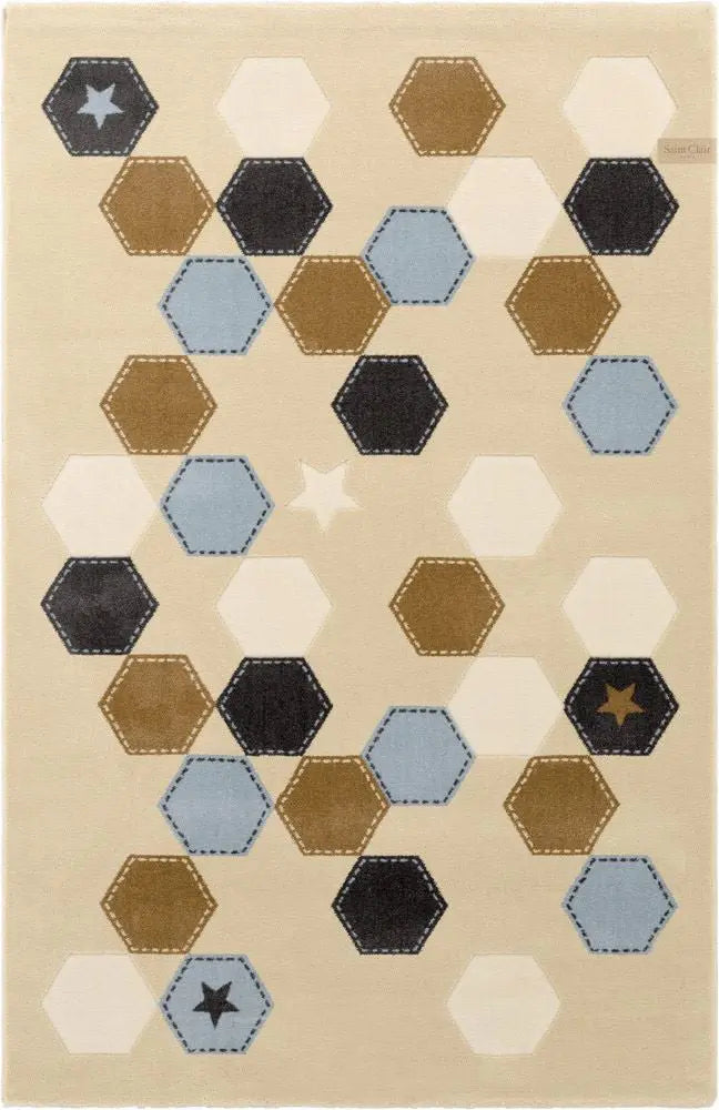 Polygon beige szőnyeg 115x175 / beige-barna